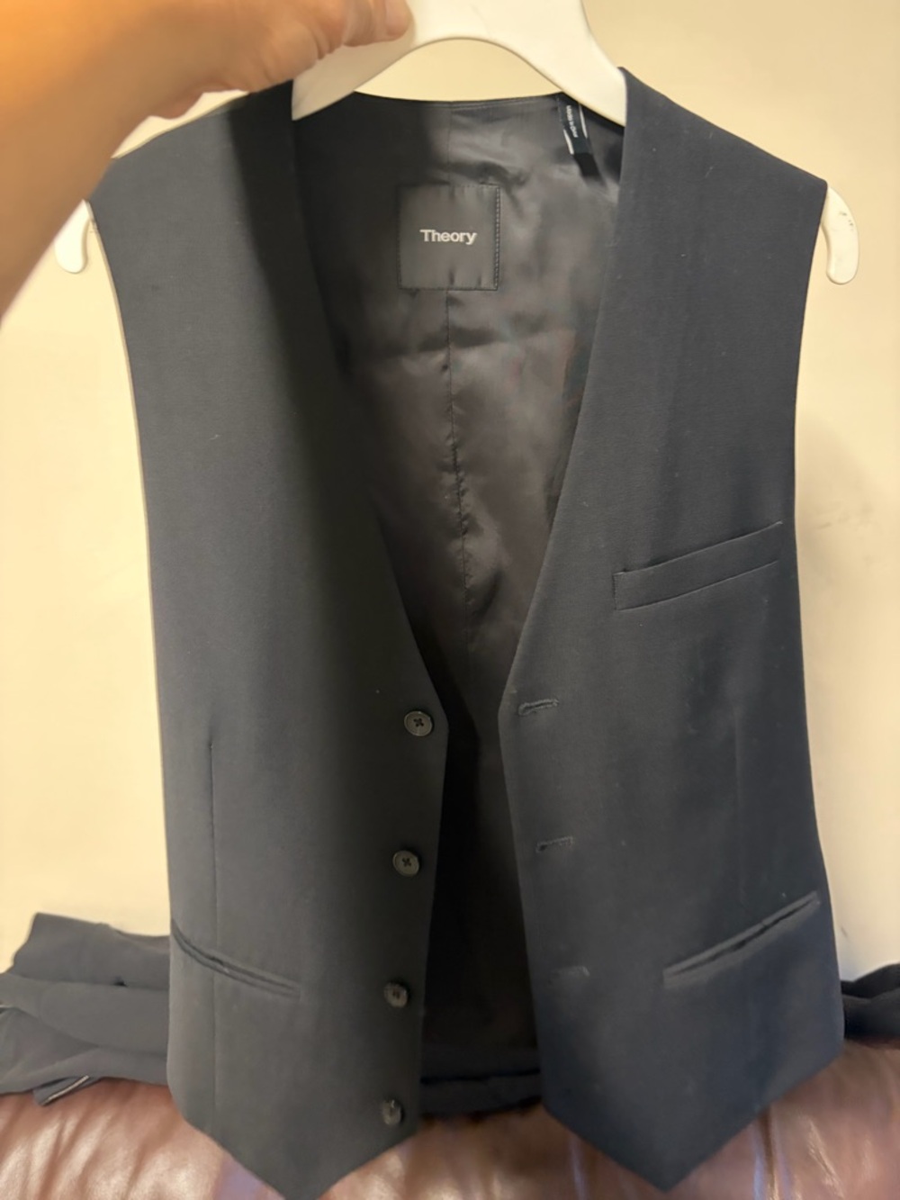 Theory Men's Black Vest Blazer